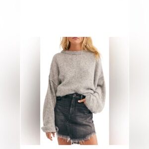 Free People Heather Grey Oversized Sweater Size L NWT